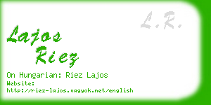 lajos riez business card